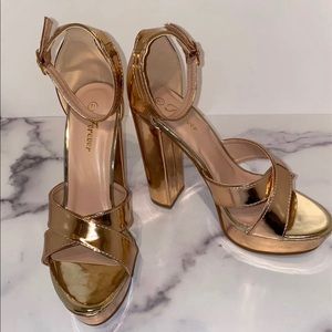Rose Gold Platform Heels